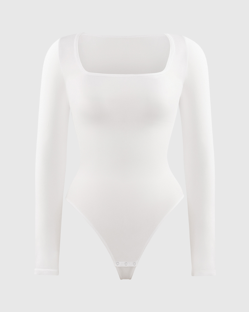 Long Sleeve Square Neck Bodysuit