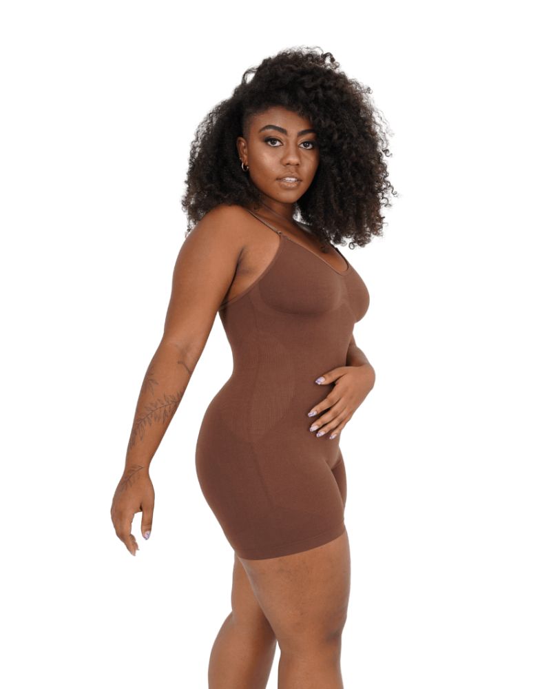 Built-In Shapewear Strapless Midi Lounge Dress