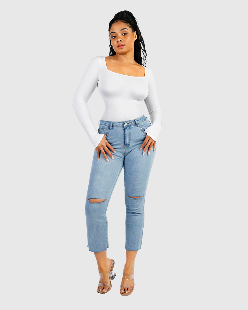 Long Sleeve Square Neck Bodysuit