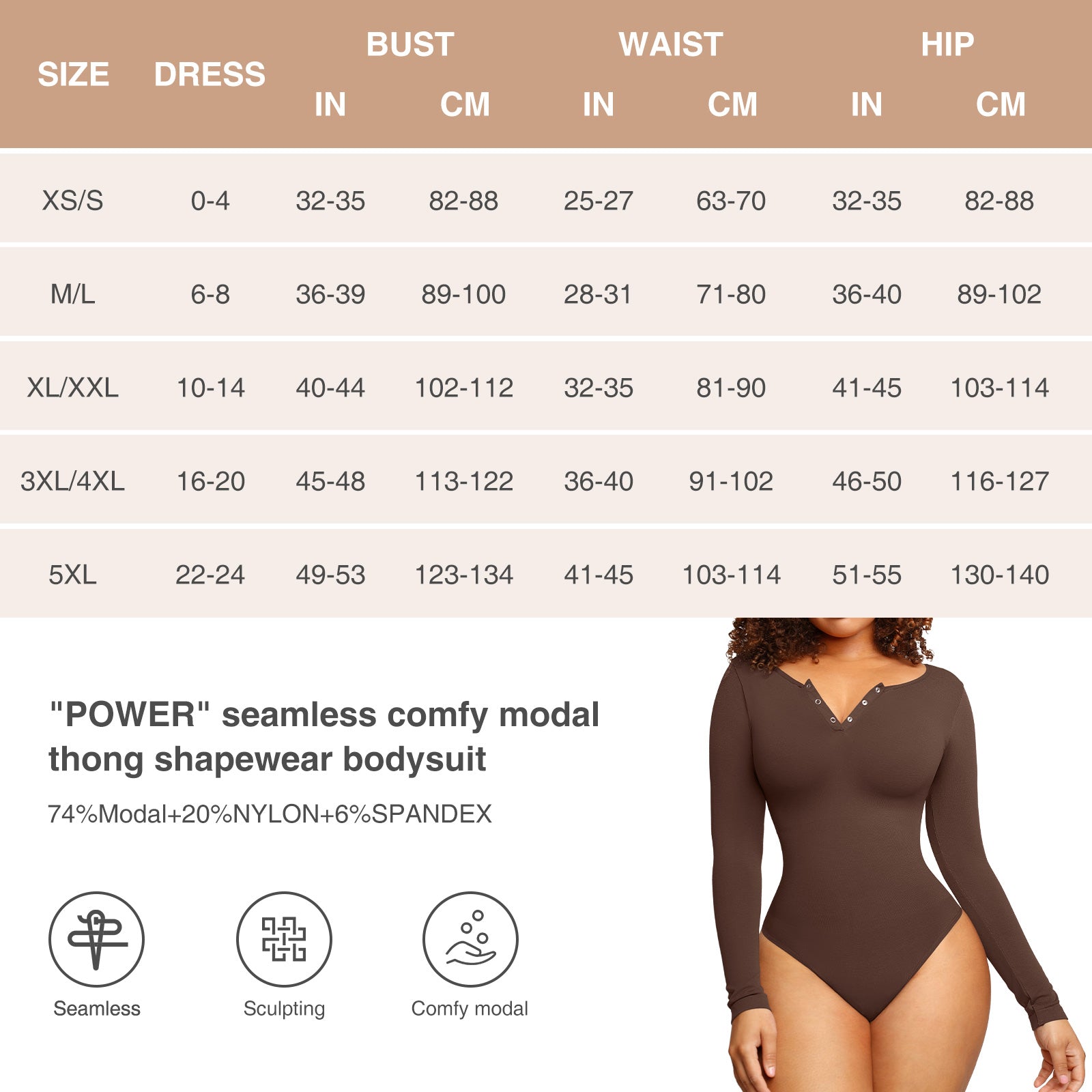 Buttercream Sleeved Thong Bodysuit (NEW)