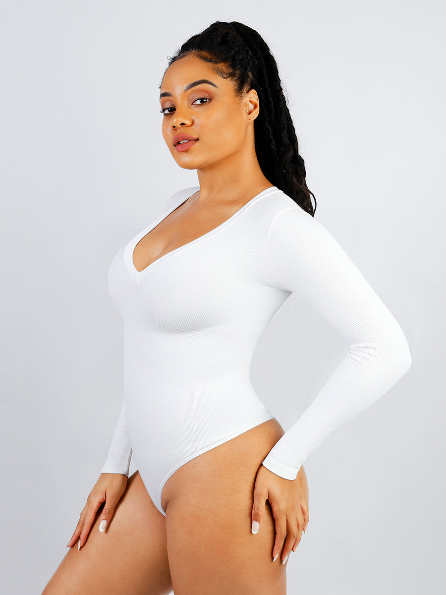 V-Neck Thong Bodysuit