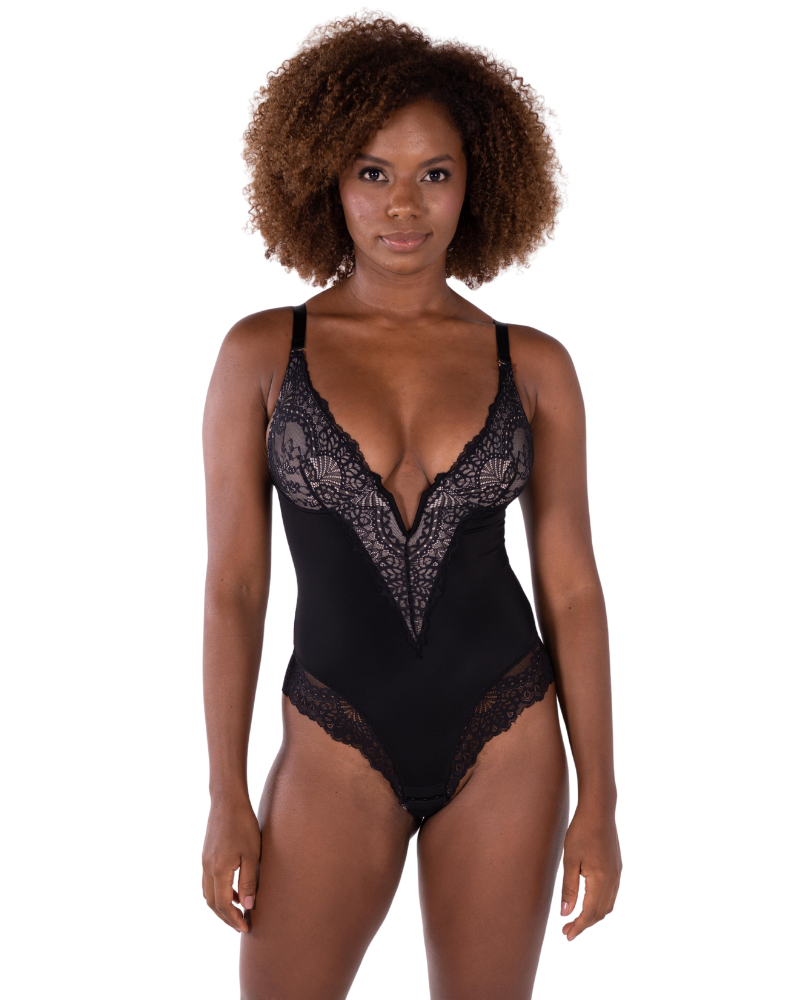 Deep v bodysuit sales