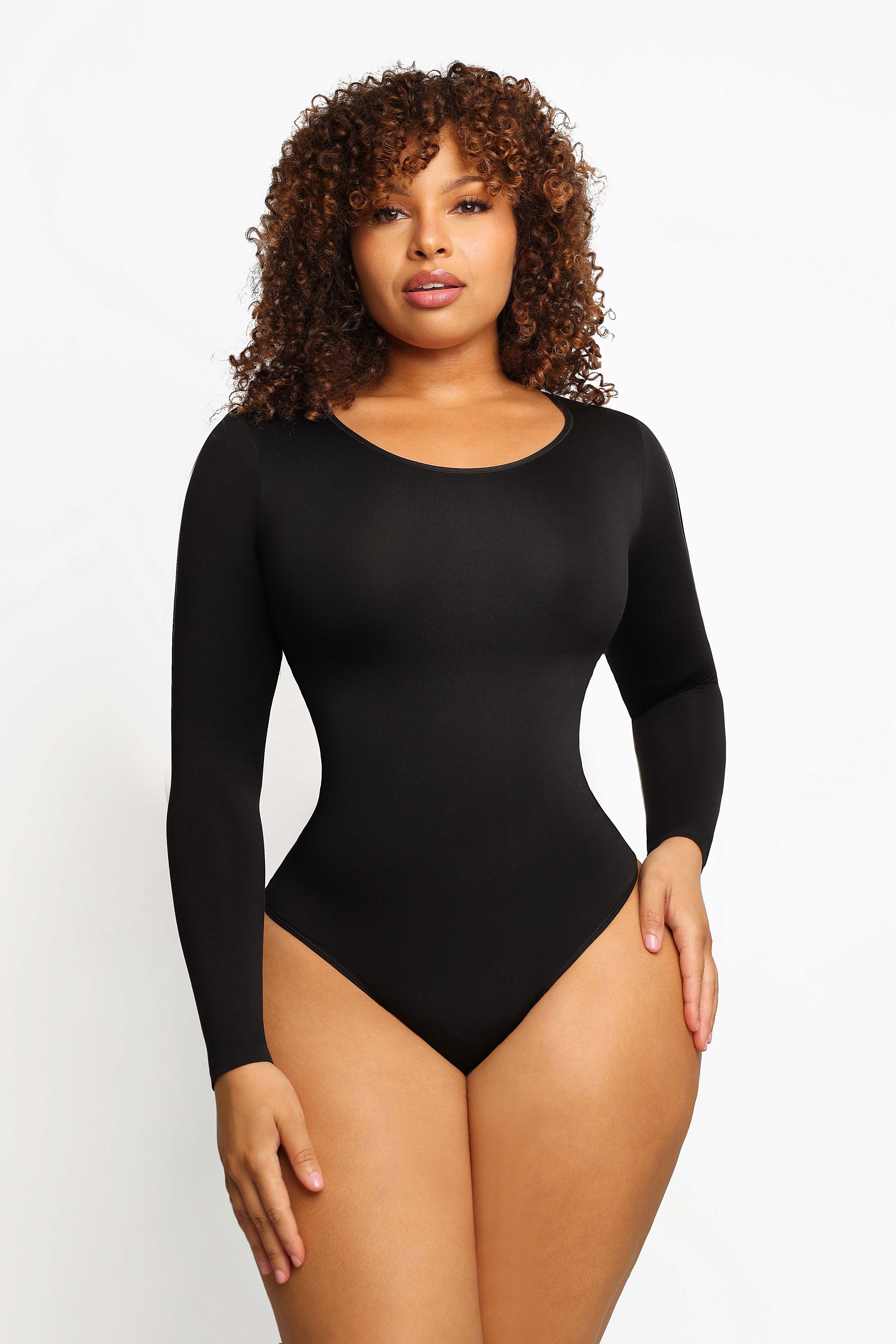 Buttercream Full Sleeve Thong Bodysuit