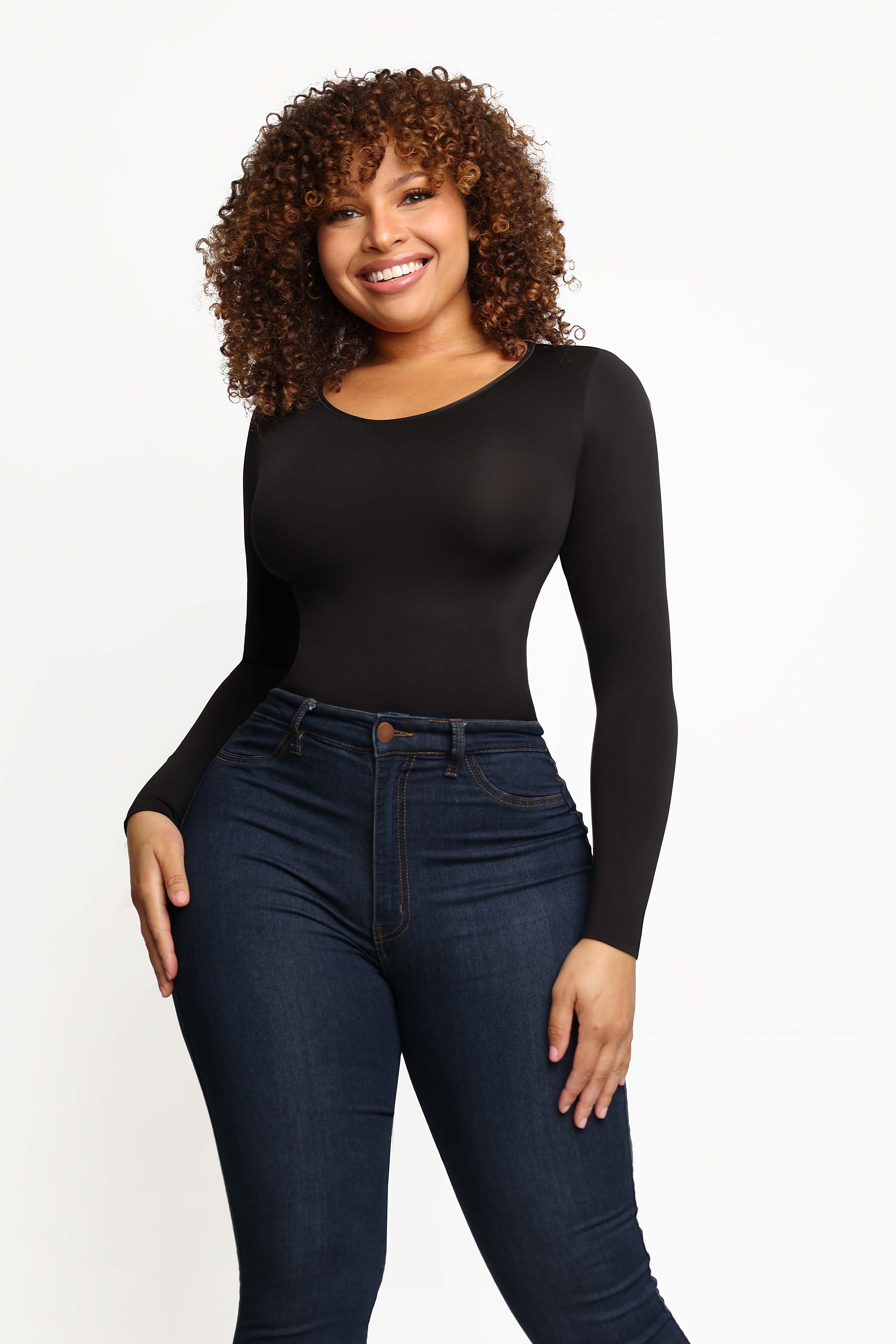 Buttercream Full Sleeve Thong Bodysuit