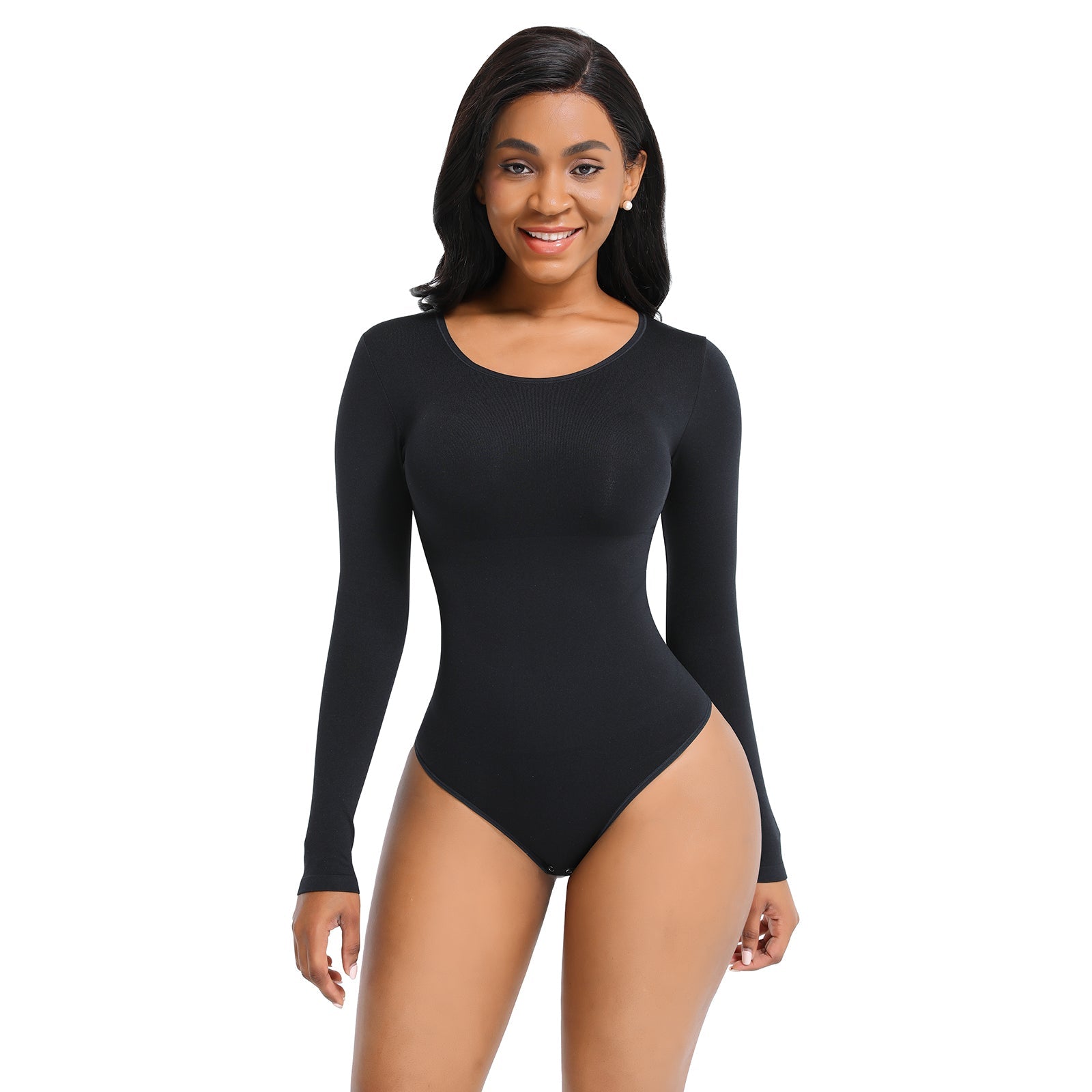 Buttercream Full Sleeve Thong Bodysuit