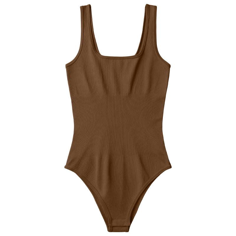 Square Neck Ribbed Bodysuit