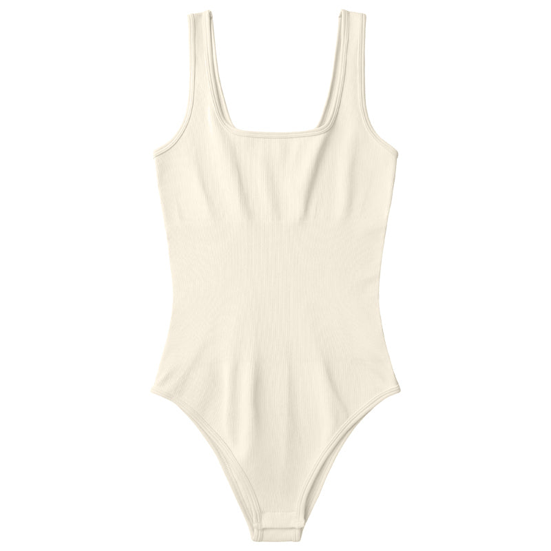 Square Neck Ribbed Bodysuit