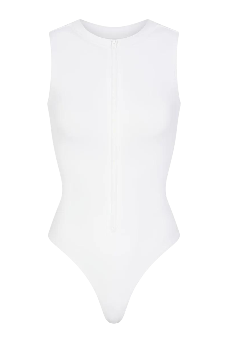 Costume da bagno strappato con zip e collo chiuso