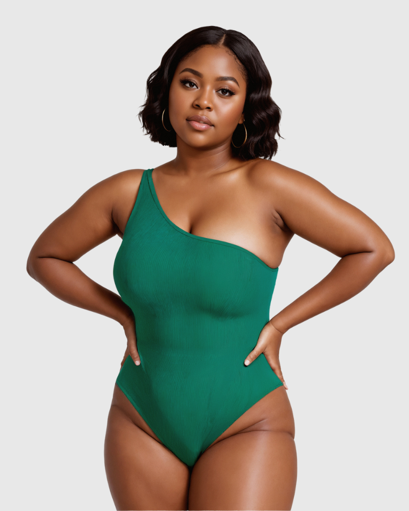 One Shoulder Ribbed Bodysuit (Single Strap)