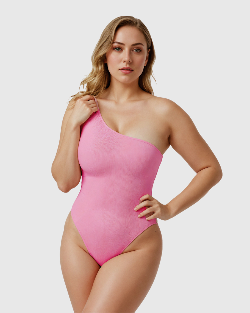 One Shoulder Ribbed Bodysuit (Single Strap)